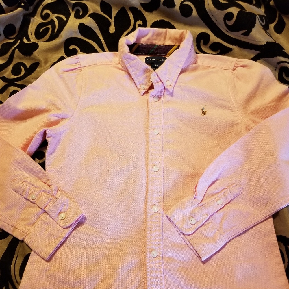 Girls Pink Ralph Lauren Polo
